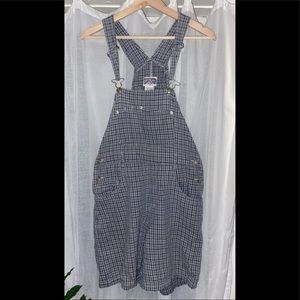 vintage plaid overalls